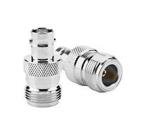 CHICIRIS Lot de 2 Connecteurs RF de Type N Femelle vers BNC Femelle, Adaptateur Coaxial en Cuivre plaqué Or avec Isolation PTFE, pour Connexion RF, Fréquence 0 à 6 GHz