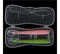CHICIRIS Lot de 2 Cuillères Verse bébé à Pointe Soupe avec Boîte, Silicone de qualité Alimentaire, Dissipation Rapide de la Chaleur pour les Bébés de Plus de 4 Mois. (Vert + Rose (Vert + rose)