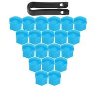CHICIRIS Lot de 20 Cache-écrous de Moyeu de Roue pour Cacher la Rouille pour Véhicules Universels 17 Mm ABS Noir (Blue)