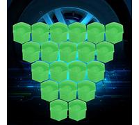 CHICIRIS Lot de 20 Cache-écrous de Moyeu de Roue pour Cacher la Rouille pour Véhicules Universels 17 Mm ABS Noir (Green)