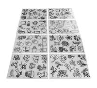 CHICIRIS Lot de 8 Belles Feuilles Thermorétractables en Papier Dink Rétractable pour Décorations DIY pour Bijoux, Jouets, Nail Art, Idéal pour les Amateurs de Bricolage (Légumes et Plantes)
