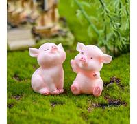 CHICIRIS Lot de 8 Mini Figurines de Cochon, Décorations de Gâteau en Forme de Cochon Mignon avec des Couleurs Vives, pour Fête D'anniversaire, Fête Prénatale, Cadeau de Pâques, de Noël (N ° 1-8)