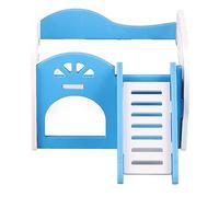 CHICIRIS Maison pour Hamsters, Cage en Bois et Plastique pour Petits Animaux avec Escalier à 2 Couches, Couleurs Vives pour Hamsters et Animaux de Taille Similaire (Blue)