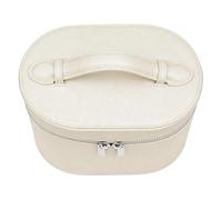 CHICIRIS Mallette de Rangement pour Cosmétiques, Trousse de Maquillage Pratique pour Les Voyages et la Maison, Matériau PU Texture Douce 6,50x5,71x8,27 Pouces (Beige)