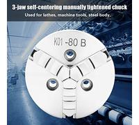 CHICIRIS Mandrin de Tour Manuel 80 Mm à 3 Mors | Outil auto-centrant, Matériau en acier durable, Serrage de précision de 1,5 à 70 mm