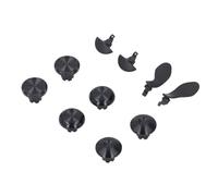 CHICIRIS Manettes Métalliques Flexibles, Boutons de Joystick Pratiques pour Contrôleur sans Fil Edge, en Acier Inoxydable, 6 Capuchons et 4 Palettes (Black)