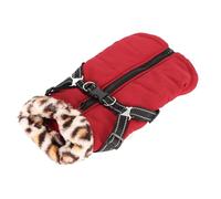 CHICIRIS Manteau Chaud pour Chien, Veste épaisse Réfléchissante Coupe-Vent avec Harnais Réglable pour L'automne et l'hiver, 1 X Vêtements d'hiver pour Animaux de Compagnie Rouge violacé (XXL)