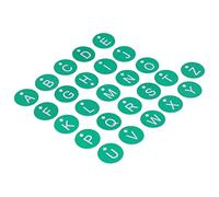 CHICIRIS Marqueur D'étiquette Numérotée de Ruche Pratique de 26 Pièces avec étiquette de Ruche Ronde à Petit Trou pour les Jardins et les Fermes (signe de lettre verte)