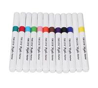 CHICIRIS Marqueurs de Peinture Acrylique à Base D'eau à Base D'eau avec Encre Uniforme, 36 Couleurs pour la Peinture sur Bois, Métal (12 couleurs)