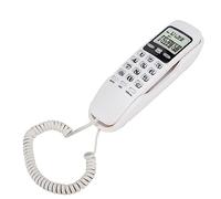 CHICIRIS Mini Téléphone Fixe Mural LCD Double Identification de L'appelant pour Bureau à Domicile avec Mémoire D'appel et Fonction de Rappel, Blanc