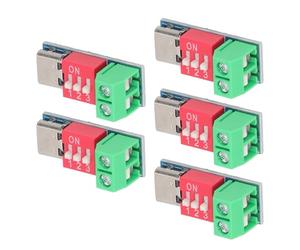 CHICIRIS Module de Carte de Déclenchement USB C PD, Module de Charge Rapide avec Commutateur Dip, Tension Réglable jusqu'à 20 V 100 W pour Carte d'alimentation électrique