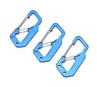 CHICIRIS Mousqueton en Alliage D'aluminium, Mousqueton de sécurité à Double Ressort avec Porte-clés pour Sac à Dos Camping Voyage (Blue)