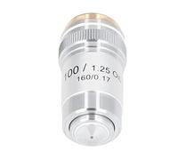 CHICIRIS Objectif de Microscope Achromatique 100X en Laiton, Filetage RMS de 20,2 Mm avec Revêtement à Haute Transmission de la Lumière et Protection des Ressorts pour Microscopes
