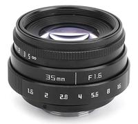 CHICIRIS Objectif Manuel à Grande Ouverture 35 Mm F1.6 C, MC Multirevêtement 12 Lames pour la Photographie de Portrait, avec Corps en Alliage D'aluminium pour Appareils Photo sans Miroir (BLACK)