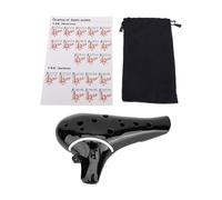 CHICIRIS Ocarina, Flûte en Céramique Alto C 12 Trous avec Embout Lisse, Parfaite pour les Débutants et les Professionnels, Confort et Précision Améliorés pour de Belles Mélodies (BLACK)