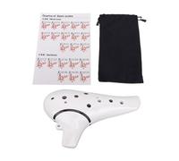 CHICIRIS Ocarina, Flûte en Céramique Alto C 12 Trous avec Embout Lisse, Parfaite pour les Débutants et les Professionnels de la Musique (WHITE)