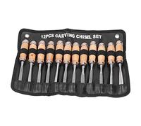 CHICIRIS Outils de Séparation de Rainure en Bois Ensemble de 12 Pièces Ciseaux de Sculpture en Acier à Grande Vitesse Portables pour Les Amateurs de Sculpture sur Bois 8 Pouces