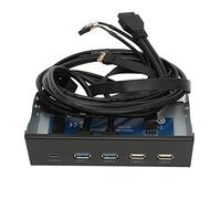 CHICIRIS Pan Panneau de Tableau de Bord Multifonctionnel PC 5,25 Pouces Panneau Avant de Support avec Interface C de Type C de 10 Gbit/S, Largement Compatible pour 10 /, Métal (2U3+2U2+TC)