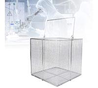 CHICIRIS Panier de Stérilisation pour Instruments en Acier Inoxydable, Fournitures de Laboratoire avec Poignée pour Lavage Automatique, Anti-corrosion et Résistant aux Hautes (200*200*200mm carré)