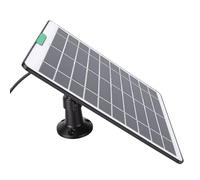 CHICIRIS Panneau Solaire 5 W 5 V, Chargeur Solaire Portable en Silicium Monocristallin avec Port de Type U, pour Système de sécurité de Sonnette de Caméra (BLACK)