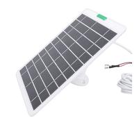 CHICIRIS Panneau Solaire 5 W 5 V, Chargeur Solaire Portable en Silicium Monocristallin avec Port de Type U, pour Système de sécurité de Sonnette de Caméra (WHITE)