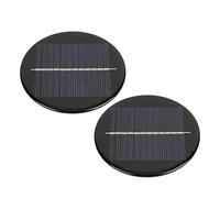 CHICIRIS Panneau Solaire Rond 6V 0.5W, 2 Pièces, Taux de Conversion élevé en Polysilicium de 80mm avec une Bonne Transmission de la Lumière pour le Câblage étanche du Bricolage