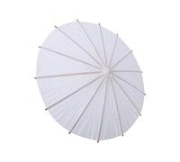 CHICIRIS Parapluie en Papier Blanc, Décoration de Fête Nuptiale, Affichage Artistique pour Fête de Mariage, événement, Papier de Soie, Côtes de Bambou (Rayon 42 cm)
