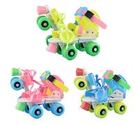 CHICIRIS Patins à roulettes Réglables pour Enfants, Double Rangée, 4 | Roues en PU, Cadre en Plastique Technique, Rose/bleu/jaune, pour Patinage Intérieur ou Chemin Extérieur