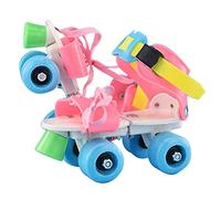 CHICIRIS Patins à roulettes Réglables pour Enfants, Double Rangée, 4 | Roues en PU, Cadre en Plastique Technique, Rose/bleu/jaune, pour Patinage Intérieur ou Chemin Extérieur