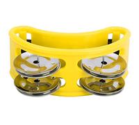CHICIRIS Percussion au Pied Jingle, Corps Elliptique en ABS (YELLOW) | Jeu rythmique mains libres, fixation de sangle auto-agrippante, Zils en métal brillant, pour batteurs Cajon, concerts en