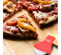 CHICIRIS Pizza Axe avec Manche en Bambou, Râpe à Pizza élégante pour des Coupes Parfaites en Cuisine, 21CM, 1 unité (rouge)