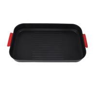 CHICIRIS Plateau de Barbecue, Poêle à Gril Antiadhésive, Plateau de Service Multifonction pour Barbecue avec Poignée en Silicone et Papier huilé, pour Cuisinière à Gaz électrique de