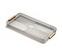 CHICIRIS Plateau D'égouttage de Service de thé Transparent élégant, à Usage Multifonctionnel pour la Décoration de la Maison et Le Divertissement (Grand Gris Transparent)