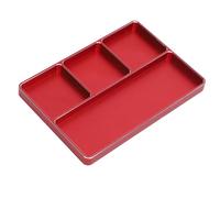 CHICIRIS Plateau Universel en Métal pour Vis RC avec Support Magnétique, 4 Grilles, en Alliage D'aluminium, Outil de Réparation, Compatible avec Voitures, Bateaux, Camions et Hélicoptères (Rouge)