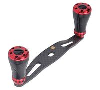 CHICIRIS Poignée de Moulinet de Pêche de 95 Mm, Bouton de Remplacement en Métal Carbone avec Conception Ergonomique Antidérapante, pour Moulinets de Pêche à L'appât, Interchangeable à (Noir Rouge)