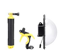 CHICIRIS Port de Dôme Professionnel pour Caméra 5/6/7, étui à Port Dôme Robuste avec Effet œil de Poisson, adapté à la Plongée, à l'escalade (PC PMMA, Noir + Jaune)