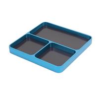 CHICIRIS Porte-Outil de Réparation de Vis RC, Aluminium Alloy 3 Grilles Plaque de Rangement Séparée Élégant Look pour Le Bateau d'avion RC Car (Blue)