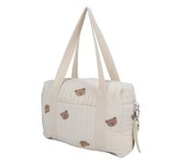 CHICIRIS Porte-poussette Sac à Couches Caddy Nursery Storage Bin Spacieux Organisateur de Tissu en Coton Multifonctionnel avec Poches à Fermeture éclair pour les Mamans (Sac Ours)