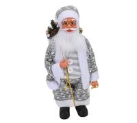 CHICIRIS Poupée de Père Noël Exquise, Grise, Debout, Taille S, avec Sac argenté, pour Décoration de Noël