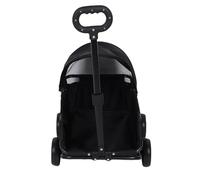 CHICIRIS Pousquette de Compagnie Pliable Légère avec Canopée 4 Roues, Assemblage Facile, Utilisation Multifonctionnelle, pour Les Chats de Petit Chats 'Cart de Secours pour Animaux (Black)