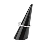 CHICIRIS Présentoir à Bijoux, Ensemble de Supports de Bagues, Organisateur Professionnel pour Affichage à la Maison ou en Magasin, 5 Pièces en Acrylique Blanc/Noir, Supports de Rangement pour (Black)
