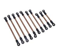 CHICIRIS RC Crawler Link Rod Set Maillons de Direction en Acier Inoxydable 10 Pièces avec Embouts de Tige en Plastique pour Empattement de 324 Mm 1 10 Pièces de Mise à Niveau de Chenille de Roche