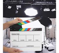 CHICIRIS Réalisateurs de Films Professionnels Clapboard, Téléfilm de Films de Coup Prop Acrylic Réalisateur Scene Clapperboard Slate avec Stylo (Tableau Blanc coloré pav1cwe3)