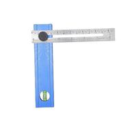 CHICIRIS Règle de Mesure Pliante, Règle de Marquage Multi-angle Réglable pour le Travail du Bois avec Niveau à Bulle, Alliage D'aluminium Bleu, pour Installations D'étagères, Alignements