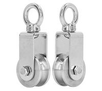 CHICIRIS Rouleau de Poulie de Câble en Acier Inoxydable 304 avec Double Roulement, Roue de Poulie à Rotation à 360 Degrés pour Ascenseur, Câble 2 Pièces pour la Manutention des Matériaux