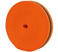 CHICIRIS Ruban de sécurité Réfléchissant, Tissu en Nylon Brillant pour Une Haute visibilité, 50 Mètres, Idéal pour Le Lasso pour Animaux de Compagnie et Une Utilisation en Extérieur (Orange Fluo)