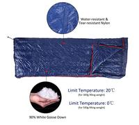 CHICIRIS Sac de Couchage à Oembres Légers, Nylon Résistant à l'eau, Fermeture éclair Lisse, Sac de Couchage de Camping en Bois Léger vers Le Bas, Compact et Portable pour Le Tapis de Camping ou Le