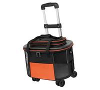 CHICIRIS Sac de Transport Portable pour Animaux de Compagnie, avec roulettes, Design Confortable, Boîtier de Chariot Respirant pour Voyager avec Chiens et Chats, ABS et Bois Dur (Orange)