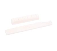 CHICIRIS Selle et écrou de Pont en Os de Guitare, Accessoires Acoustiques en Os de Vache Pur, Ensemble de Remplacement de Cordes de Haute qualité pour Guitares Folk