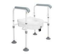 CHICIRIS Siège de Toilette surélevé avec Poignées, Cadre Robuste en Acier Inoxydable, Hauteur Réglable, capacité de 400 Lb, Rehausseur de Toilettes surélevé pour Personnes âgées Handicapées et